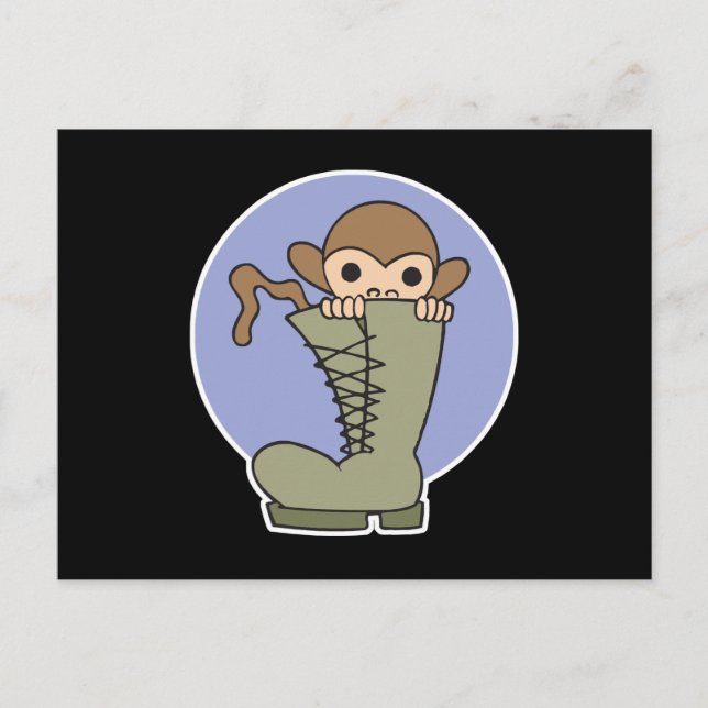 Carte Postale singe idiot au démarrage (Devant)