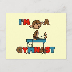 Carte Postale Singe Je suis un gymnaste