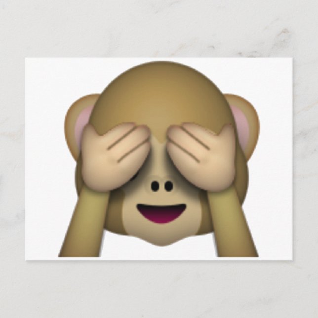 Carte Postale Singe 'Ne Vois Pas Le Mal' - Emoji (Devant)