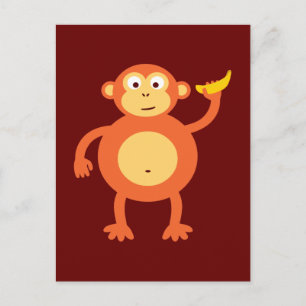 Carte Postale Singe orange