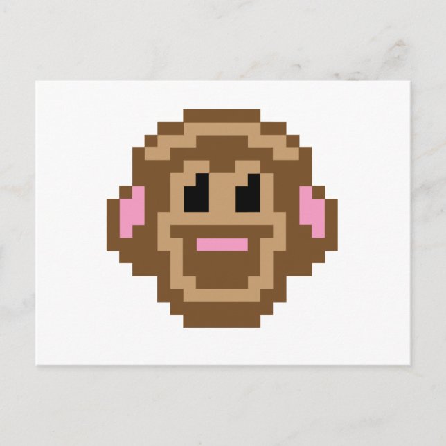 Carte Postale Singe Pixel (Devant)