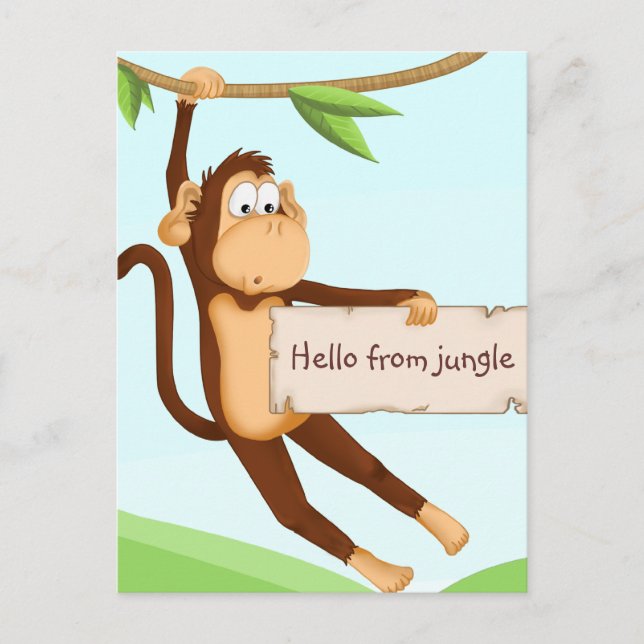 Carte Postale Singe pour enfants (Devant)