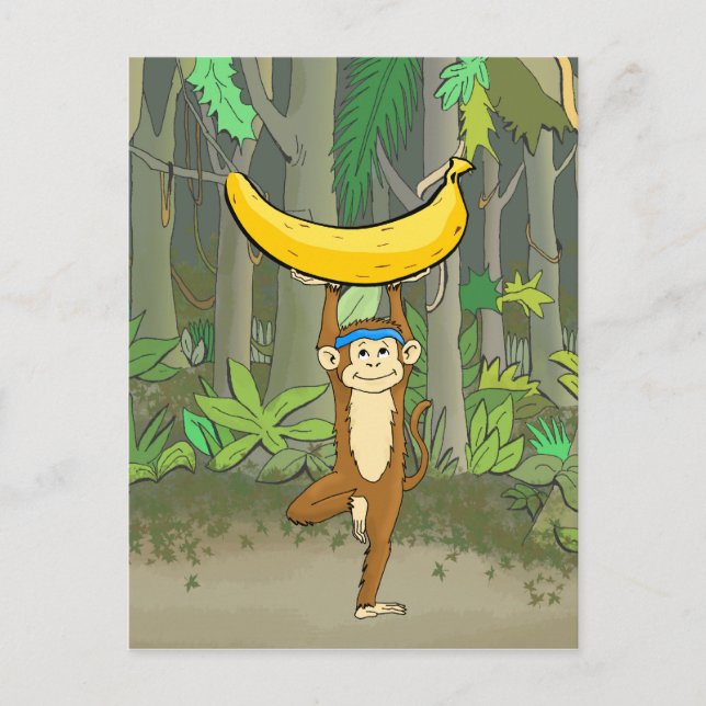 Carte Postale Singe yoga (Devant)