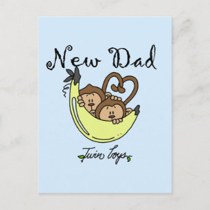 Carte Postale Singes Papa de jumeaux T-shirts et cadeaux