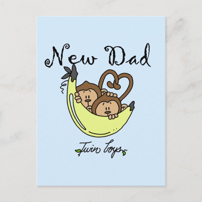 Carte Postale Singes Papa de jumeaux T-shirts et cadeaux (Devant)