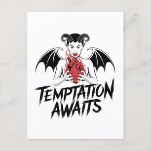 Carte Postale Sinister Gothic Demon Design - Tentation Attend