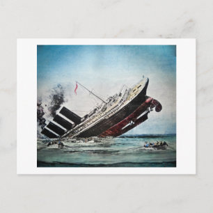 Carte Postale Sinking of the Titanic Magic Lantern Slide