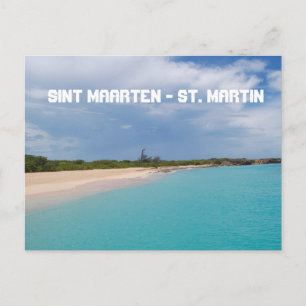 Carte Postale Sint Maarten - Scène de la plage St Martin