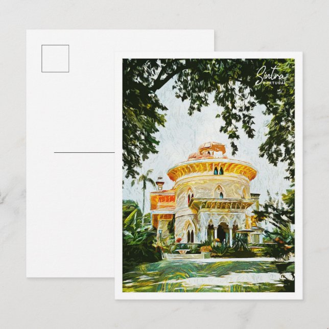Carte Postale Sintra Portugal Belle peinture à l'huile paysage (Devant / Derrière)