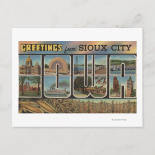Carte Postale Sioux City, Iowa - Grandes Lettres Scènes 2