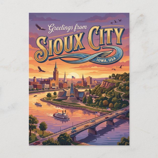 Carte Postale Sioux City Riverfront USA (Devant)