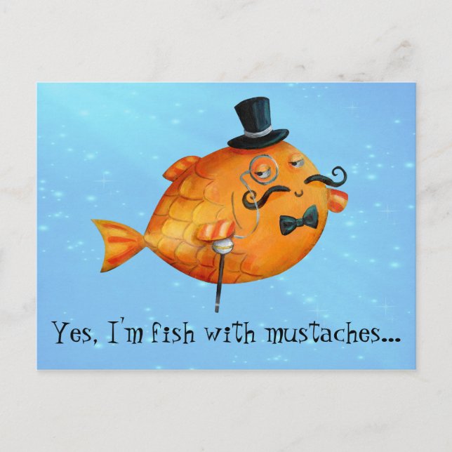 Carte Postale Sir Fishy Mustached Fish (Devant)