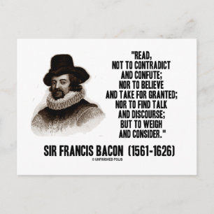 Carte Postale Sir Francis Bacon Lit Pour Peser Et Examiner La Ci