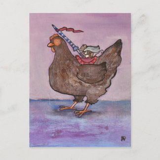 Carte Postale Sir Greymouse Souris Chevalier Livre de poulet Art
