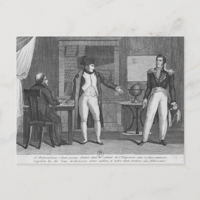 Carte Postale Sir Hudson Lowe entrant dans le bureau de Napoléon (Devant)