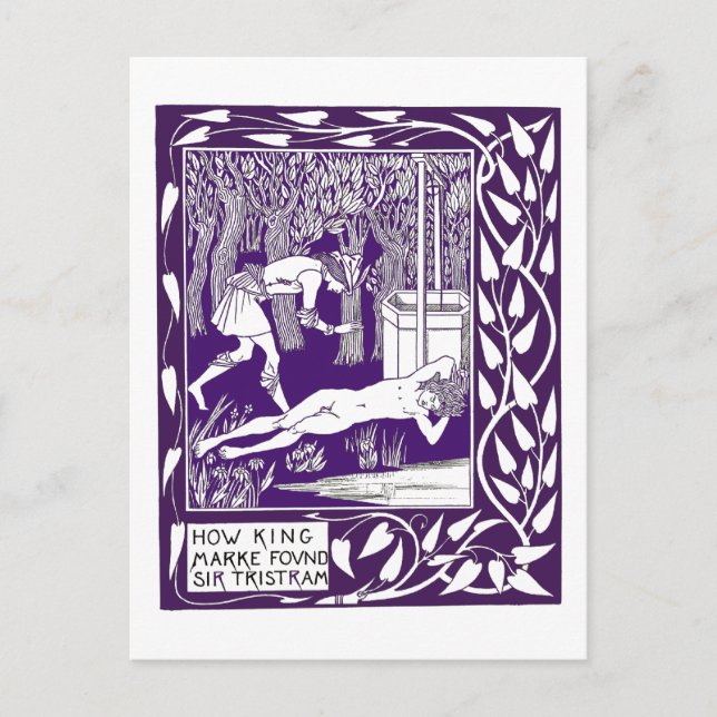 Carte Postale Sir Tristram par Aubrey Beardsley Illustration (Devant)