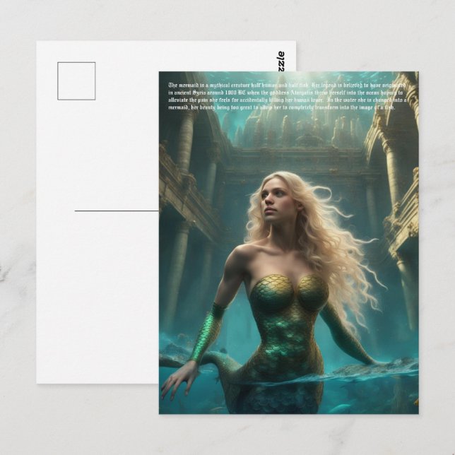 Carte Postale Sirène (Devant / Derrière)