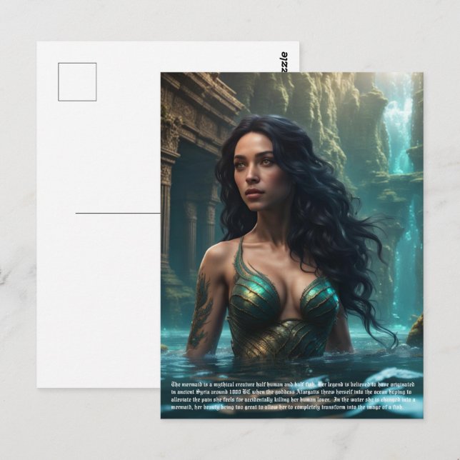 Carte Postale Sirène (Devant / Derrière)