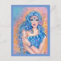 Sirène à cheveux bleu Leta par Renee Lavoie