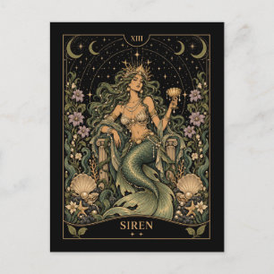 Carte Postale Sirène, Art du Tarot Starlit