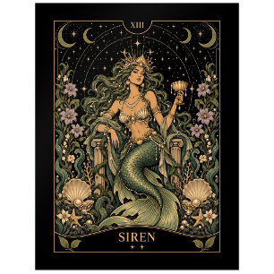 Carte Postale Sirène, Art du Tarot Starlit