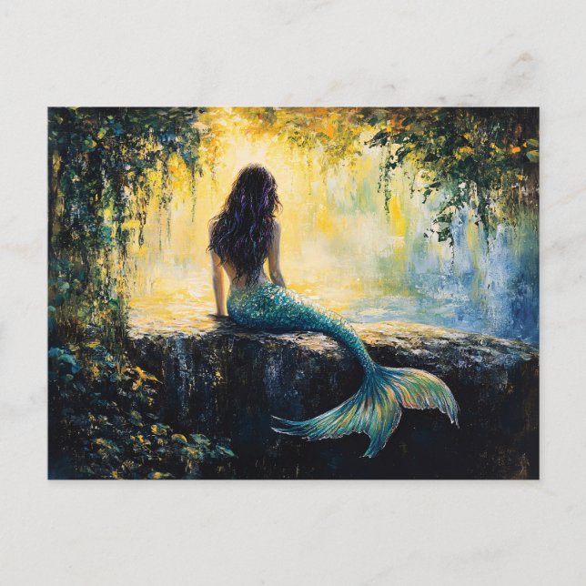 Carte Postale Sirène dans la peinture de l'anse (Devant)