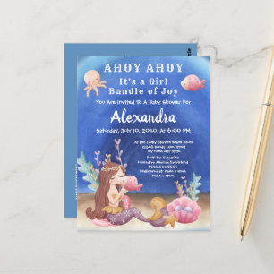 Carte Postale Sirène de Boho, Poisson tropical Baby shower de fi