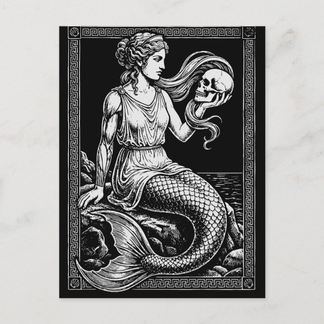 Carte Postale Sirène de mer Mermaid Cadre Artwork (Devant)
