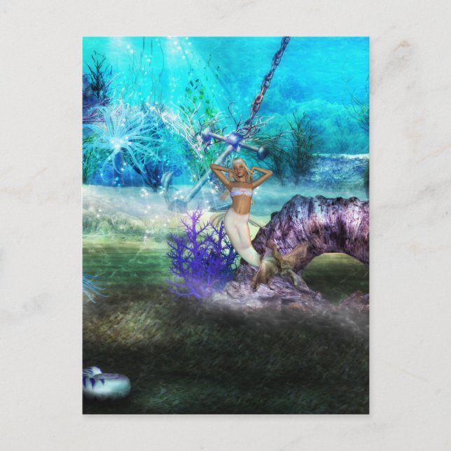 Carte Postale Sirène De Mer Profond (Devant)