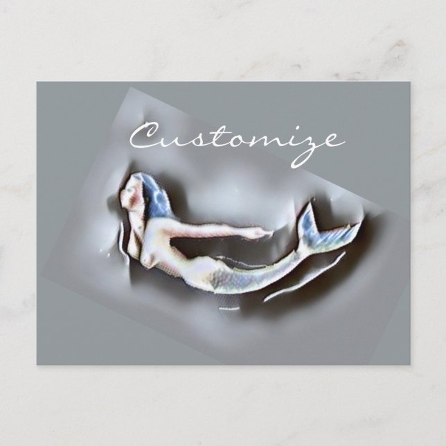 Carte Postale Sirène de natation Thunder-Cove Grey (Devant)