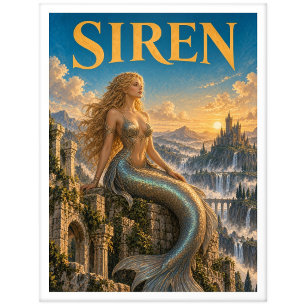 Carte Postale Sirène, Monstre de Fantaisie Gothique