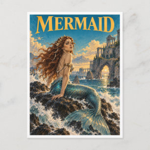 Carte Postale Sirène, Monstre de Fantastique Gothique