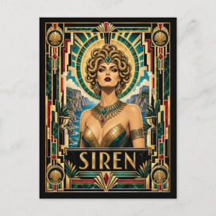 Carte Postale Sirène, mythe Art déco