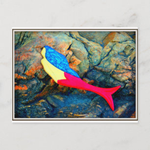 Carte Postale sirène rouge et bleue