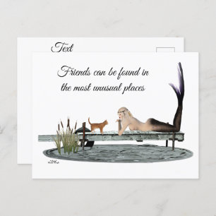 Carte Postale Sirène Sur Bateau Dock