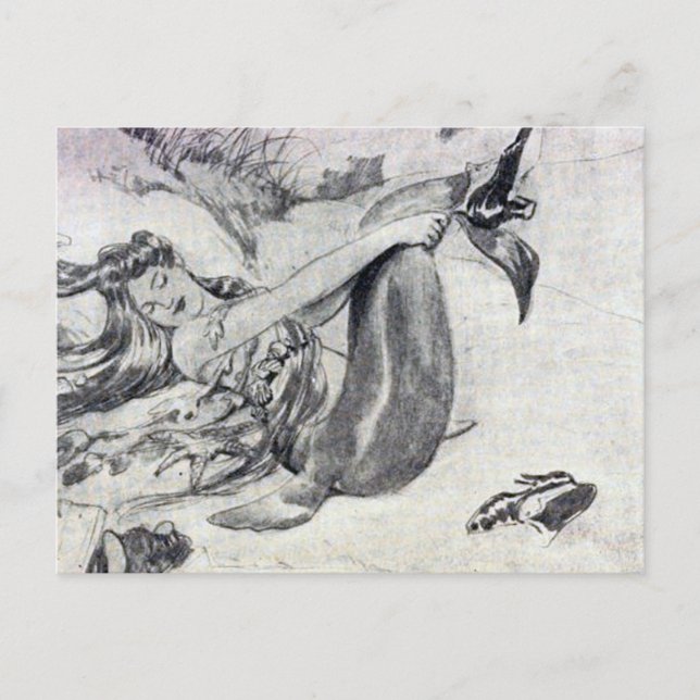 Carte Postale Sirène sur la plage (Devant)