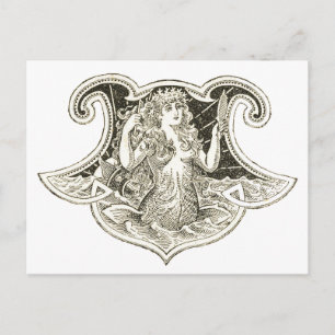 Carte Postale Sirène vintage