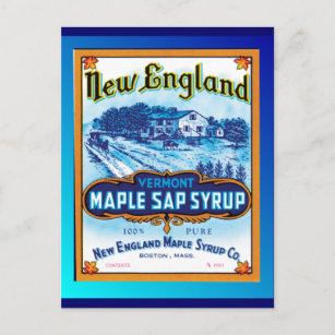 Carte Postale Sirop d'érable du Vermont en Nouvelle-Angleterre