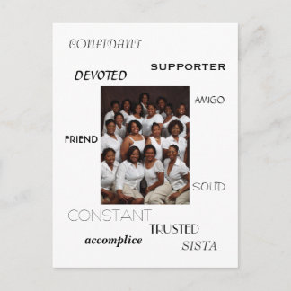 Carte Postale SISTA, AMI, AMIGO, CONFIDANT, SUPPORTER, acc...