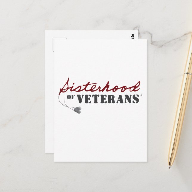 Carte Postale Sisters of Veterans Military Pride Design (Devant/Arrière en situation)