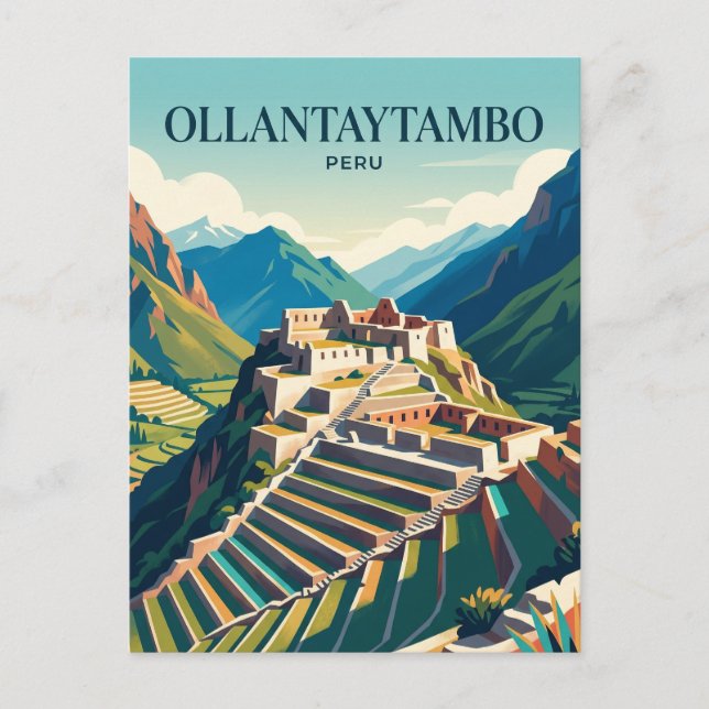 Carte Postale Site archéologique d'Ollantaytambo Pérou (Devant)