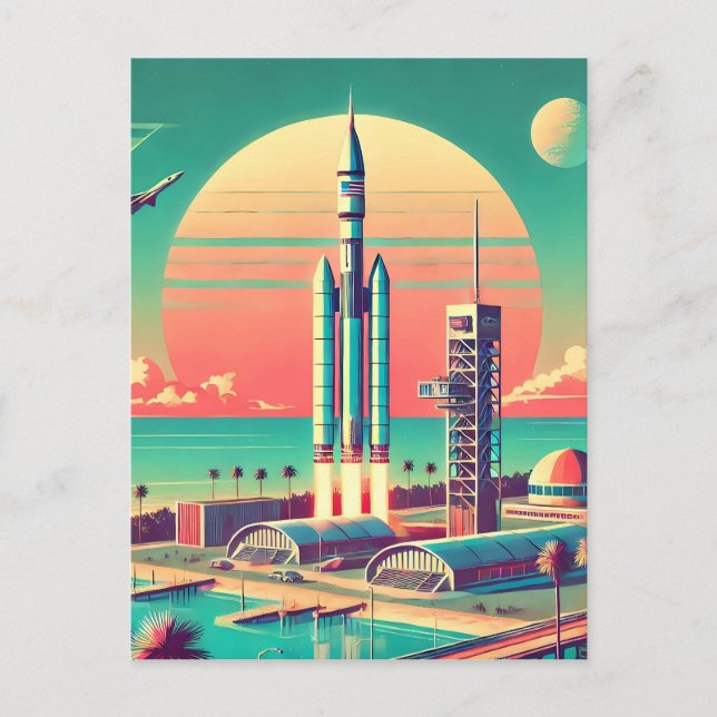 Carte Postale Site de lancement New Florida Futuriste Atomique (Devant)