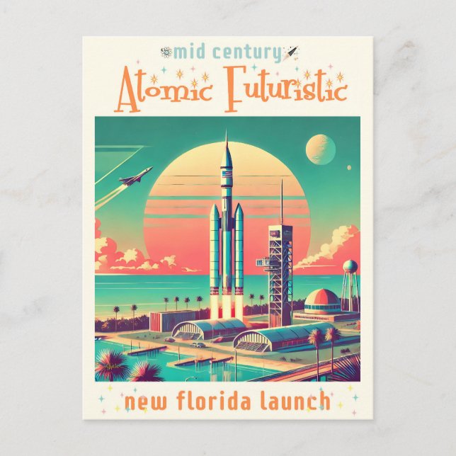 Carte Postale Site de lancement New Florida Futuriste Atomique (Devant)
