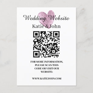 Carte Postale Site Web de Mariage Ajouter Texte Nom Code QR Mini