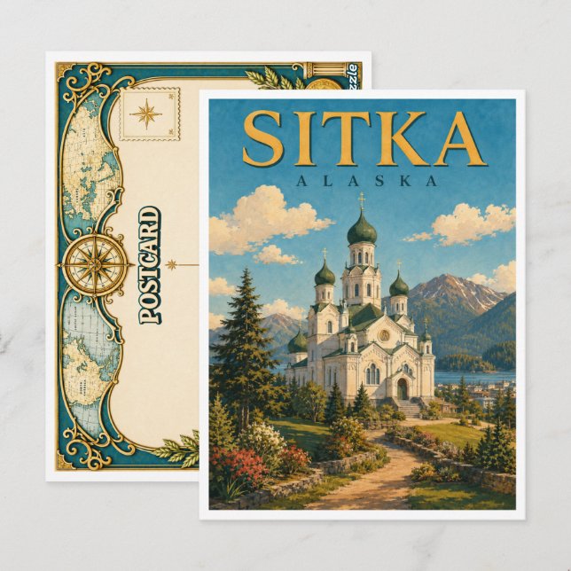 Carte Postale Sitka Alaska Cathédrale GeoSaga (Devant / Derrière)