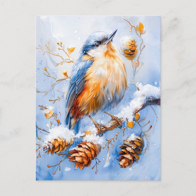 Carte Postale Sittelle torchepot dans le style impressionniste (Devant)