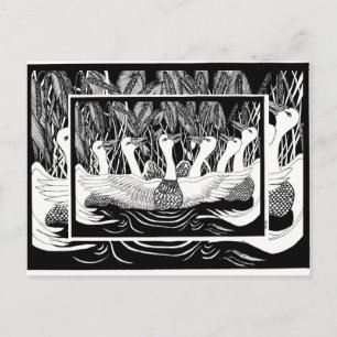 Carte Postale Six Oies, Six Oies