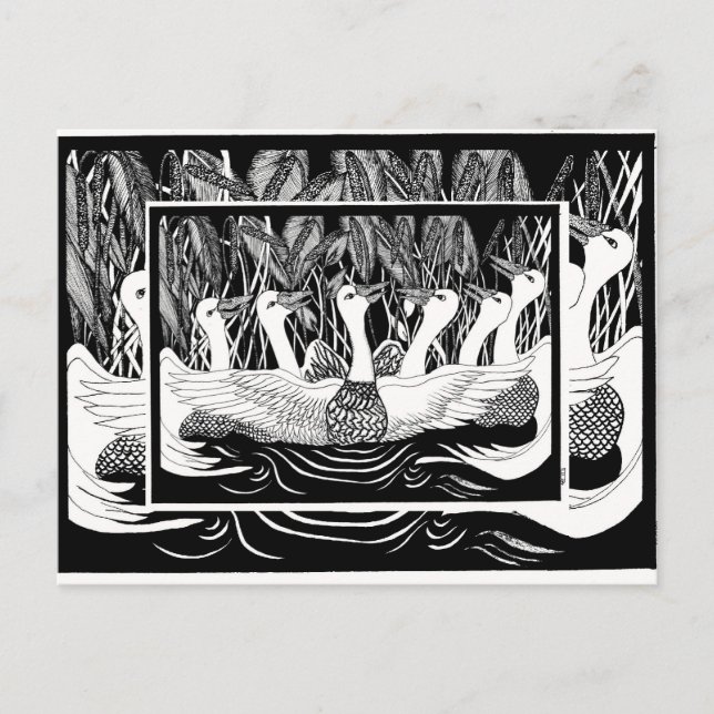 Carte Postale Six Oies, Six Oies (Devant)