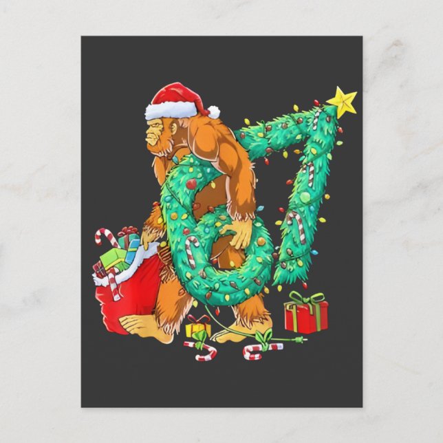 Carte Postale Six Seven Bigfoot 67 Sasquatch Mème de Noël (Devant)