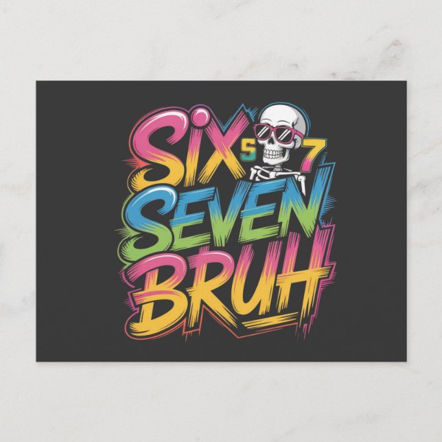 Carte Postale six seven bruh (Devant)